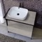 Console Sink Vanity With Ceramic Vessel Sink and Grey Oak Drawer